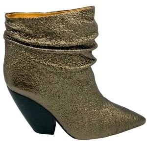 NIB IRO Elektro Metallic Leather Ankle Boot in Lame Argent - EU Sz 41 = US Sz 11